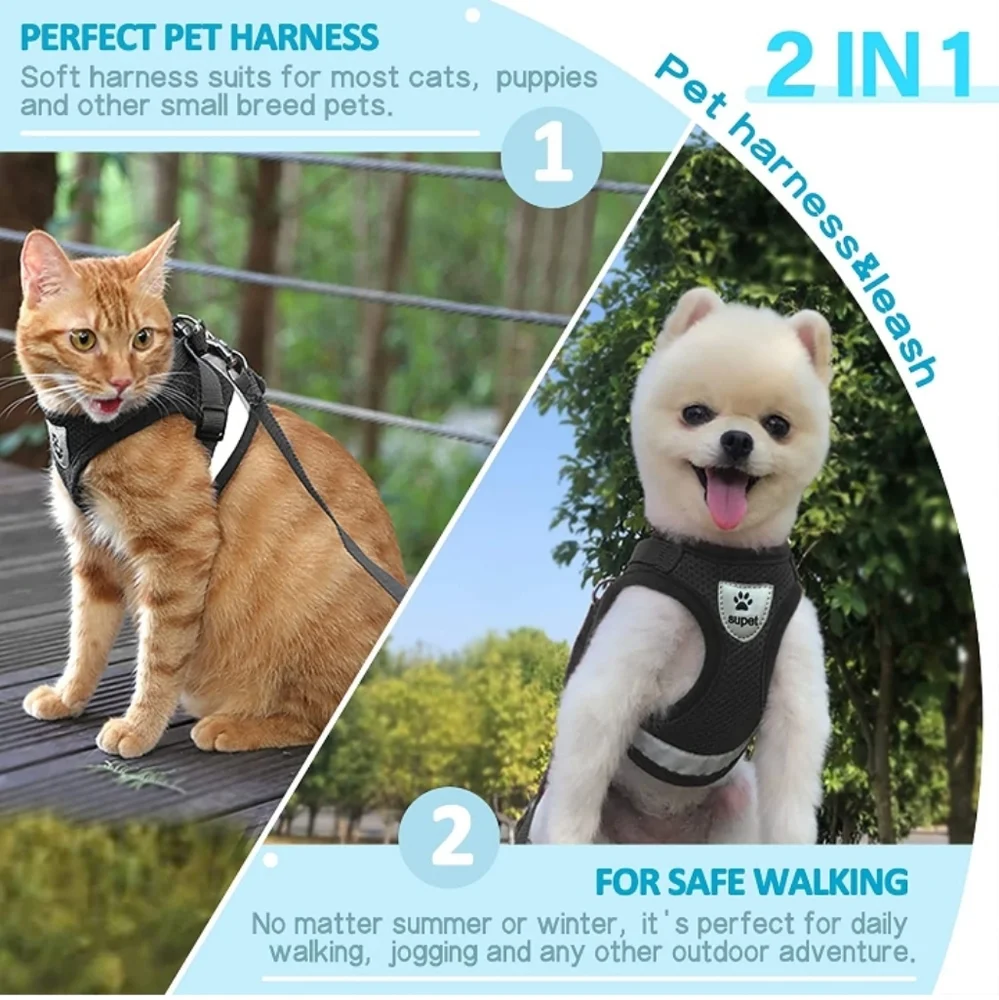 NWOT Supet Cat Harness and Leash Set for Walking Cat and Small Dog Harness